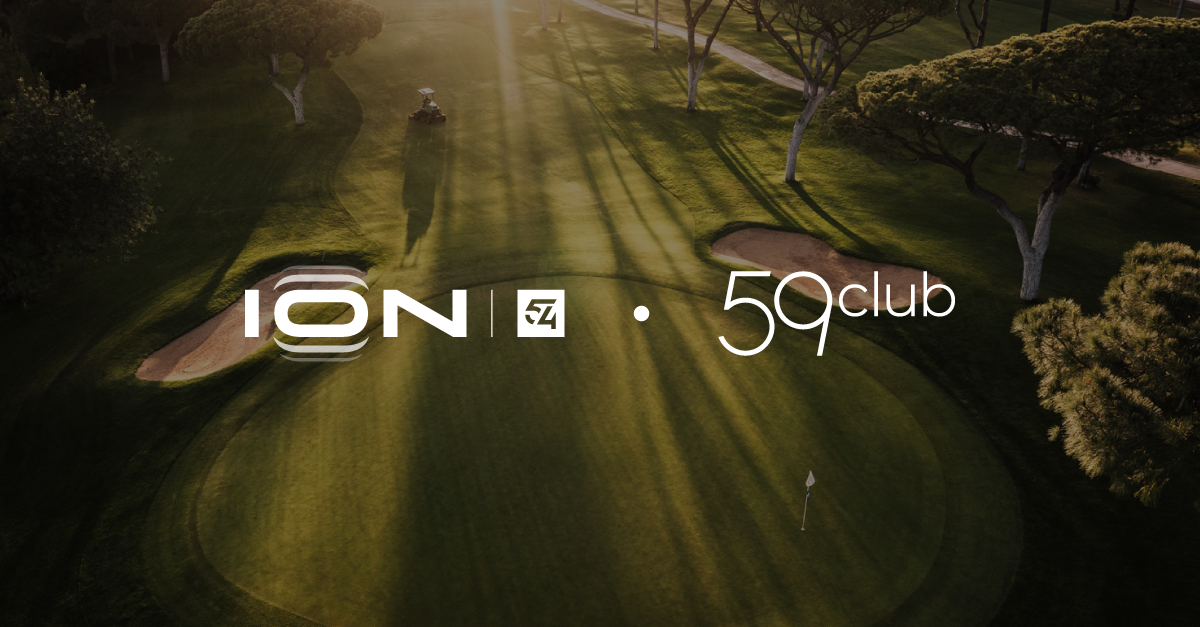 Partnership image of ION 54 and 59club Logos over Vilamoura Old Course Image
